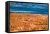 Sunset Point View, Bryce Canyon National Park, Utah, Wasatch Limestone Pinnacles and Sunset Clouds-Tom Till-Framed Stretched Canvas