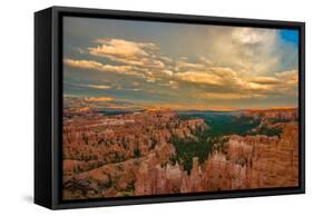 Sunset Point View, Bryce Canyon National Park, Utah, Wasatch Limestone Pinnacles-Tom Till-Framed Stretched Canvas