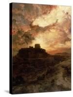 Sunset, Pueblo Del Walpe, Arizona, 1880-Thomas Moran-Stretched Canvas