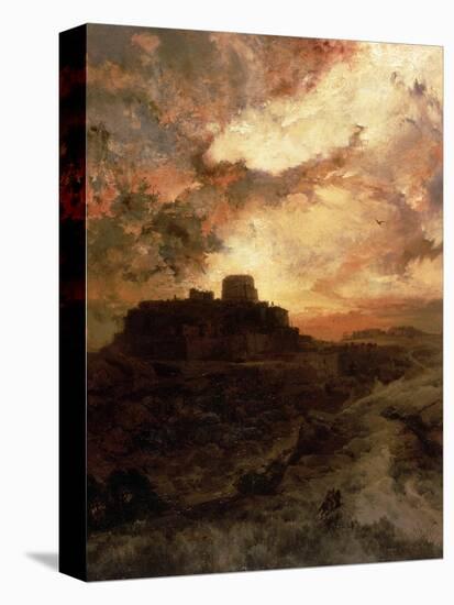 Sunset, Pueblo Del Walpe, Arizona, 1880-Thomas Moran-Stretched Canvas