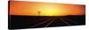 Sunset, Railroad Tracks, Daggett, California, USA-null-Stretched Canvas
