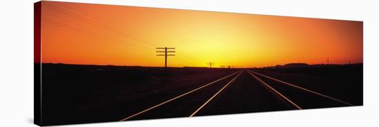 Sunset, Railroad Tracks, Daggett, California, USA-null-Stretched Canvas