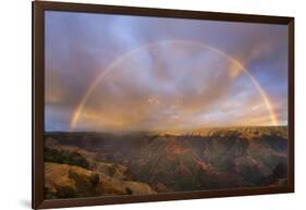 Sunset Rainbow, Waimea Canyon, Kauai, Hawaii-Paul Souders-Framed Photographic Print