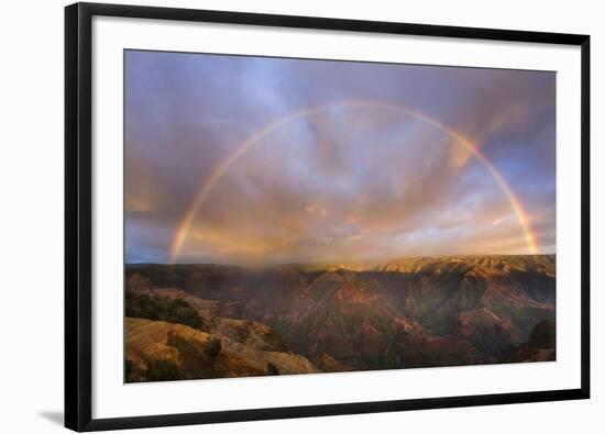 Sunset Rainbow, Waimea Canyon, Kauai, Hawaii-Paul Souders-Framed Photographic Print