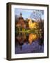 Sunset Rays on Straupe Castle and Reflection Pond, Gauja National Park, Latvia-Janis Miglavs-Framed Photographic Print