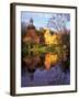 Sunset Rays on Straupe Castle and Reflection Pond, Gauja National Park, Latvia-Janis Miglavs-Framed Photographic Print