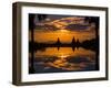 Sunset reflected in the infinity pool at Aureum Palace Hotel, Bagan, Mandalay Region, Myanmar-null-Framed Photographic Print