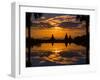 Sunset reflected in the infinity pool at Aureum Palace Hotel, Bagan, Mandalay Region, Myanmar-null-Framed Photographic Print