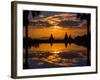 Sunset reflected in the infinity pool at Aureum Palace Hotel, Bagan, Mandalay Region, Myanmar-null-Framed Photographic Print