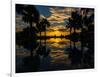 Sunset reflected in the infinity pool at Aureum Palace Hotel, Bagan, Mandalay Region, Myanmar-null-Framed Photographic Print