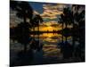 Sunset reflected in the infinity pool at Aureum Palace Hotel, Bagan, Mandalay Region, Myanmar-null-Mounted Photographic Print