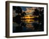 Sunset reflected in the infinity pool at Aureum Palace Hotel, Bagan, Mandalay Region, Myanmar-null-Framed Photographic Print