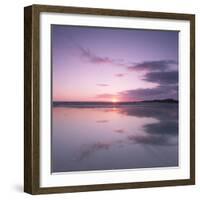 Sunset Reflected in Wet Sand and Sea on Crackington Haven Beach, Cornwall, England, UK, Europe-Ian Egner-Framed Photographic Print