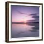 Sunset Reflected in Wet Sand and Sea on Crackington Haven Beach, Cornwall, England, UK, Europe-Ian Egner-Framed Photographic Print