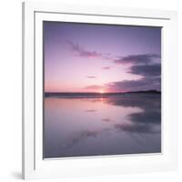 Sunset Reflected in Wet Sand and Sea on Crackington Haven Beach, Cornwall, England, UK, Europe-Ian Egner-Framed Photographic Print