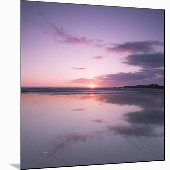 Sunset Reflected in Wet Sand and Sea on Crackington Haven Beach, Cornwall, England, UK, Europe-Ian Egner-Mounted Photographic Print