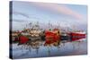 Sunset Reflected on the Commercial Fishing Fleet at Killybegs-Michael Nolan-Stretched Canvas