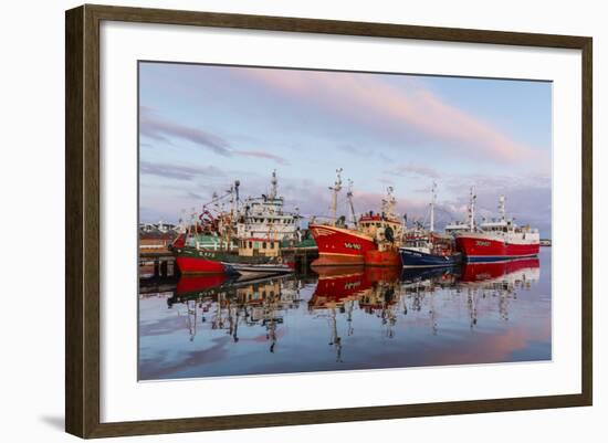 Sunset Reflected on the Commercial Fishing Fleet at Killybegs-Michael Nolan-Framed Photographic Print