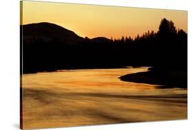 Sunset reflected on Tuolumne River, Tuolumne Meadows, Yosemite National Park, California-Adam Jones-Stretched Canvas