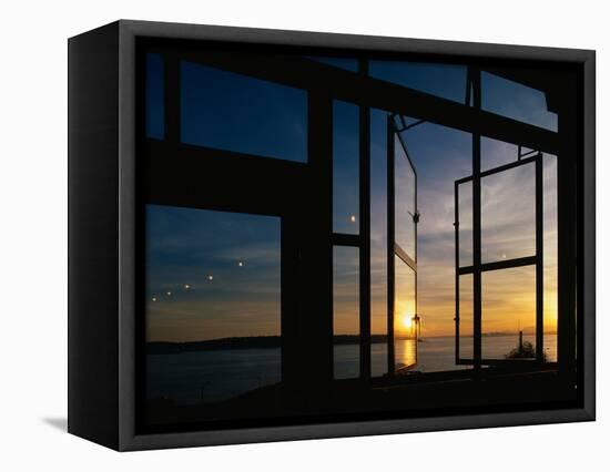 Sunset Reflected on Windows-Paul Souders-Framed Stretched Canvas