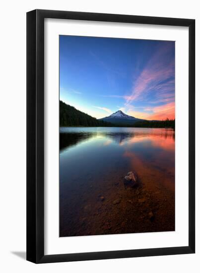 Sunset Reflection and Clouds at Trillium Lake, Mount Hood, Oregon-Vincent James-Framed Photographic Print