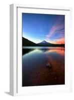 Sunset Reflection and Clouds at Trillium Lake, Mount Hood, Oregon-Vincent James-Framed Photographic Print