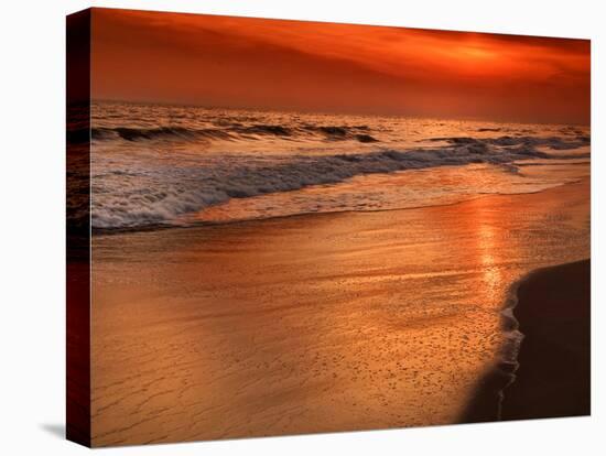 Sunset Reflection, Cape May, New Jersey, USA-Jay O'brien-Stretched Canvas