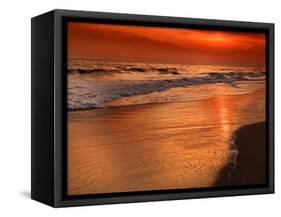 Sunset Reflection, Cape May, New Jersey, USA-Jay O'brien-Framed Stretched Canvas