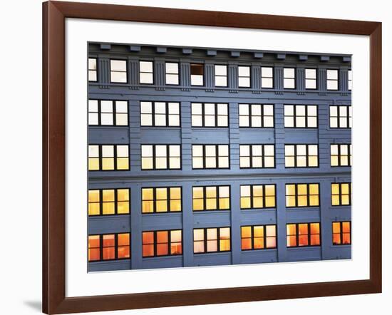 Sunset Reflection From Office Building Windows-Alan Schein-Framed Photographic Print