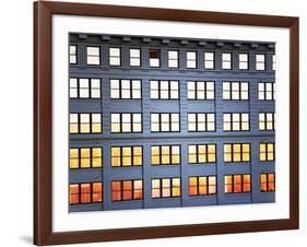 Sunset Reflection From Office Building Windows-Alan Schein-Framed Photographic Print