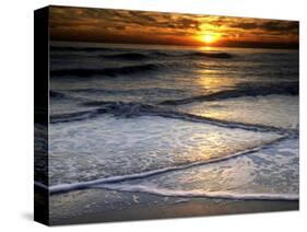 Sunset Reflection on Beach, Cape May, New Jersey, USA-Jay O'brien-Stretched Canvas