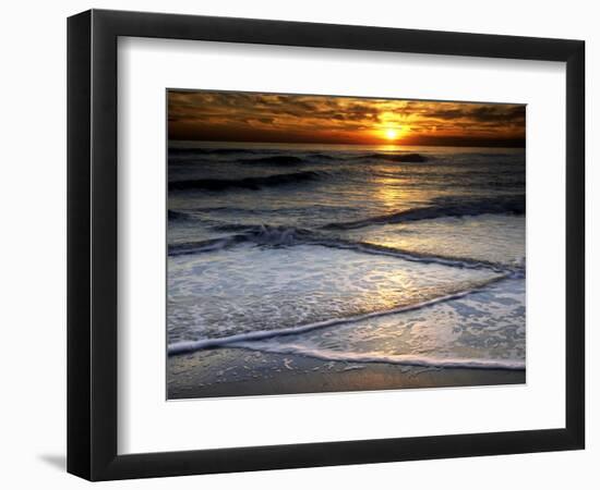 Sunset Reflection on Beach, Cape May, New Jersey, USA-Jay O'brien-Framed Photographic Print