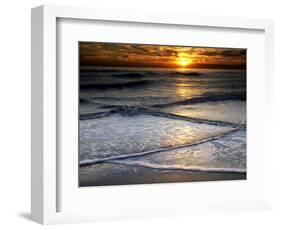 Sunset Reflection on Beach, Cape May, New Jersey, USA-Jay O'brien-Framed Photographic Print