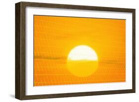 Sunset Reflection on Solar Panel, Artwork-Detlev Van Ravenswaay-Framed Photographic Print