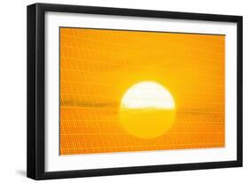 Sunset Reflection on Solar Panel, Artwork-Detlev Van Ravenswaay-Framed Photographic Print