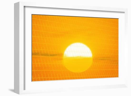 Sunset Reflection on Solar Panel, Artwork-Detlev Van Ravenswaay-Framed Photographic Print