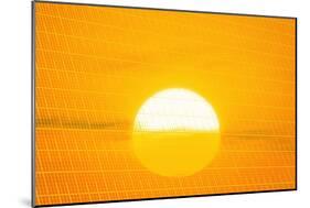 Sunset Reflection on Solar Panel, Artwork-Detlev Van Ravenswaay-Mounted Photographic Print