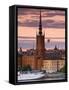 Sunset, Riddarholmen and Gamla Stan, Stockholm, Sweden-Doug Pearson-Framed Stretched Canvas