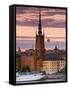 Sunset, Riddarholmen and Gamla Stan, Stockholm, Sweden-Doug Pearson-Framed Stretched Canvas