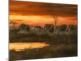 Sunset River Crossing-Trevor V. Swanson-Mounted Giclee Print