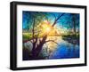 Sunset River-Valery Rybakow-Framed Art Print