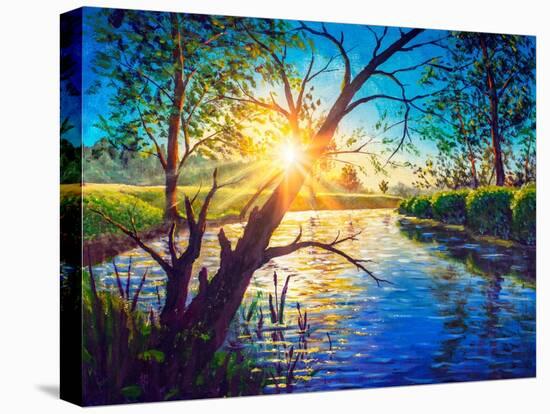 Sunset River-Valery Rybakow-Stretched Canvas