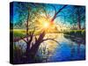 Sunset River-Valery Rybakow-Stretched Canvas