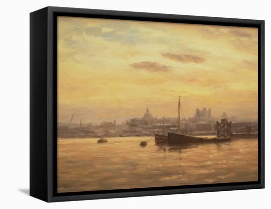 Sunset, Rochester-Vic Trevett-Framed Stretched Canvas