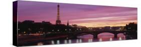 Sunset, Romantic City, Eiffel Tower, Paris, France-null-Stretched Canvas