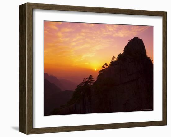 Sunset, Rong Cheng Peak, Huang Shan (Yellow Mountain), Anhui Province, China-Jochen Schlenker-Framed Photographic Print