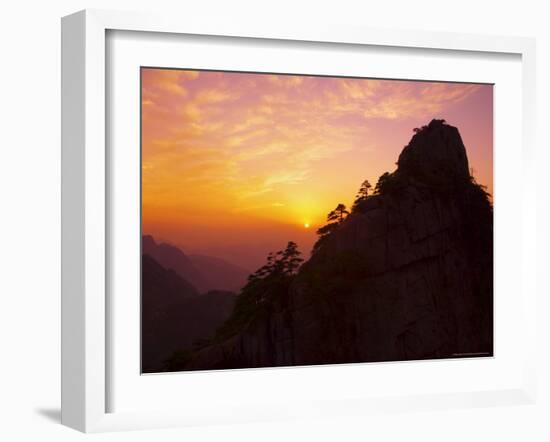 Sunset, Rong Cheng Peak, Huang Shan (Yellow Mountain), Anhui Province, China-Jochen Schlenker-Framed Photographic Print