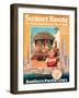 Sunset Route to New York - Southern Pacific Lines - Vintage Railroad Travel Poster, 1950-Michel Cady-Framed Art Print