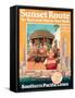 Sunset Route to New York - Southern Pacific Lines - Vintage Railroad Travel Poster, 1950-Michel Cady-Framed Stretched Canvas