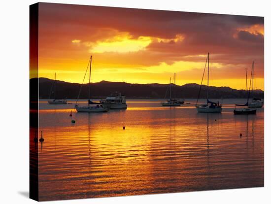 Sunset, Russell, Bay of Islands, Northland, New Zealand-David Wall-Stretched Canvas